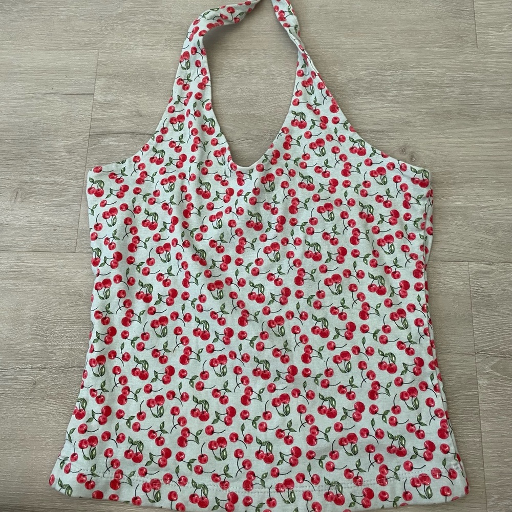 Vintage cherry print halter